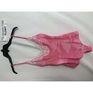 NWT Intimately Free People Women's XS Luella Romper Pink Lace-Trimmed